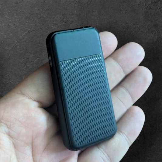 Black Hybrid Lighter – Electric & Gas, Windproof Red Flame