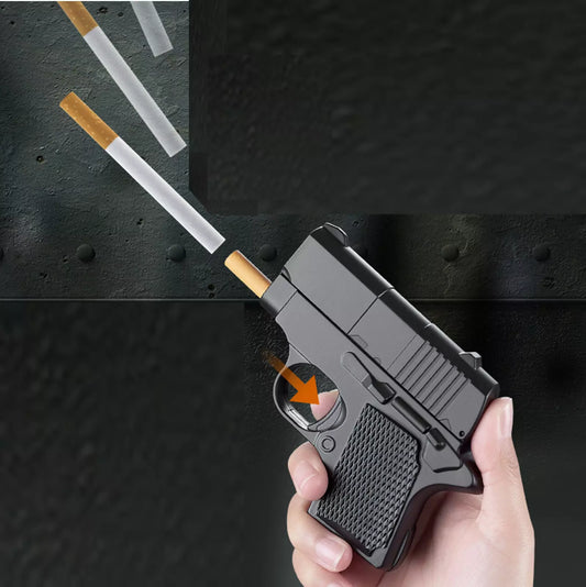 2 in 1 Gun Lighter with Cigarette Case | USB Rechargeable | Windproof Lighter