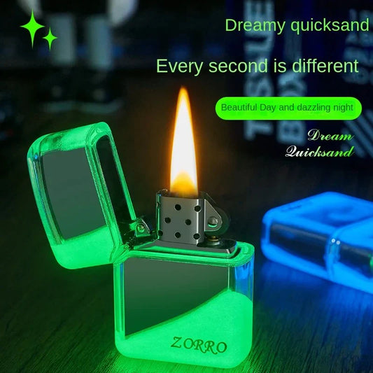 Neon Glowing Sand Zippo Lighter – Stylish, Durable & Reliable Flame